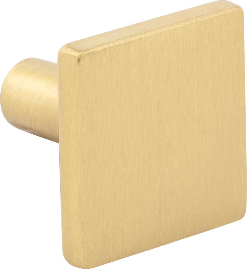 1-1/4" Overall Length Brushed Gold Walker 1 Square Knob