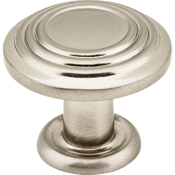 1-1/4" Diameter Satin Nickel Stacked Ring Vienna Cabinet Mushroom Knob