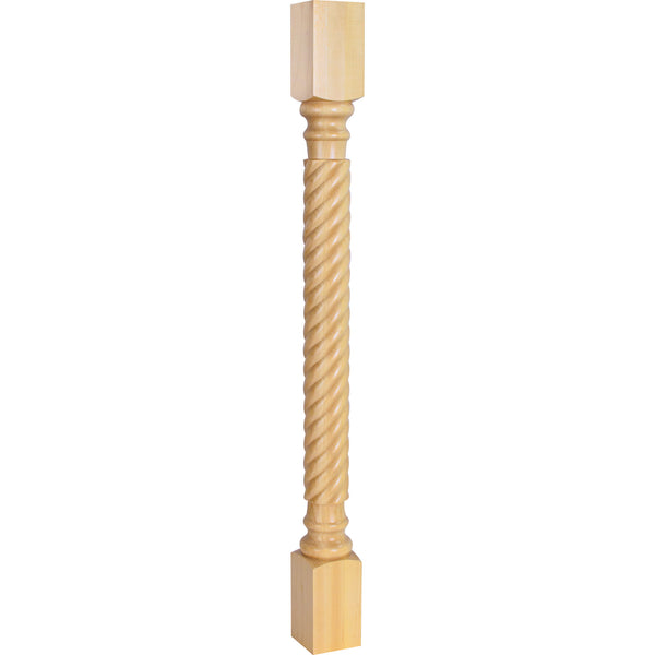 3" W x 3" D x 35-1/2" H Hard Maple Rope Post