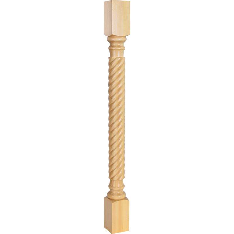 3" W x 3" D x 35-1/2" H Rubberwood Rope Post