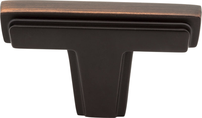 2" Brushed Oil Rubbed Bronze Lexa Cabinet "T" Knob