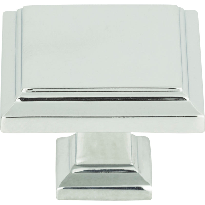 Sutton Place Square Knob 1 1/4 Inch Polished Chrome