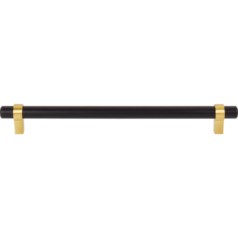 224 mm Center-to-Center Matte Black with Brushed Gold Key Grande Cabinet Bar Pull