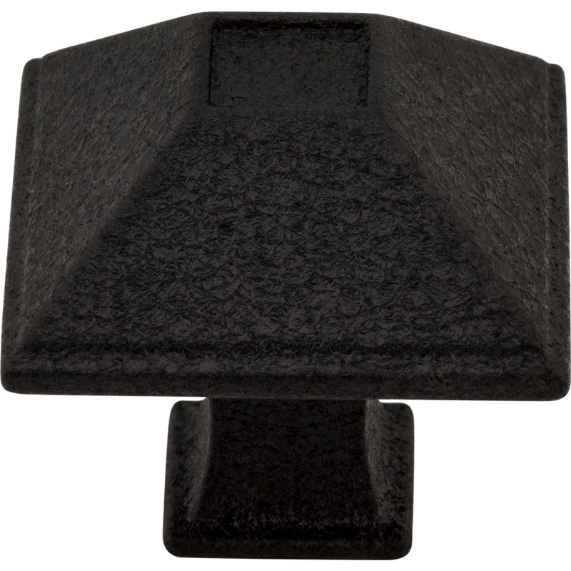 1-1/4" Overall Length Matte Black Square Tahoe Cabinet Knob