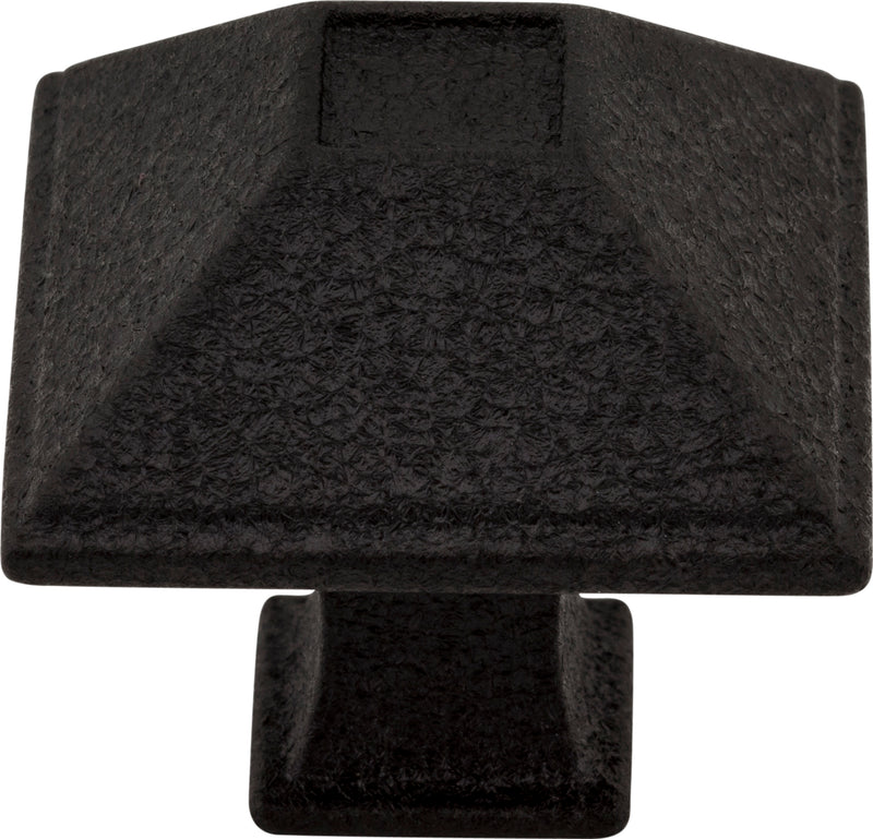 1-1/4" Overall Length Matte Black Square Tahoe Cabinet Knob