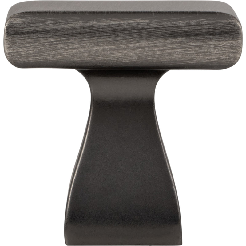 1" Overall Length Brushed Pewter Square Hadly Cabinet Knob