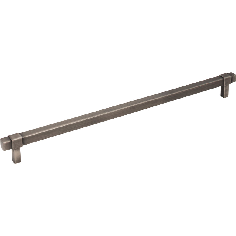 305 mm Center-to-Center Brushed Pewter Square Zane Cabinet Pull