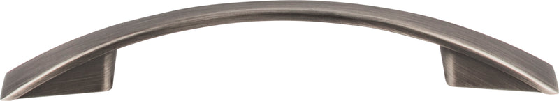 96 mm Center-to-Center Brushed Pewter Flared Regan Cabinet Pull