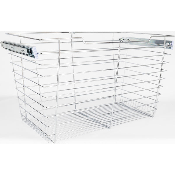 Chrome Closet Pullout Basket with Slides 14"D x 29"W x 17"H