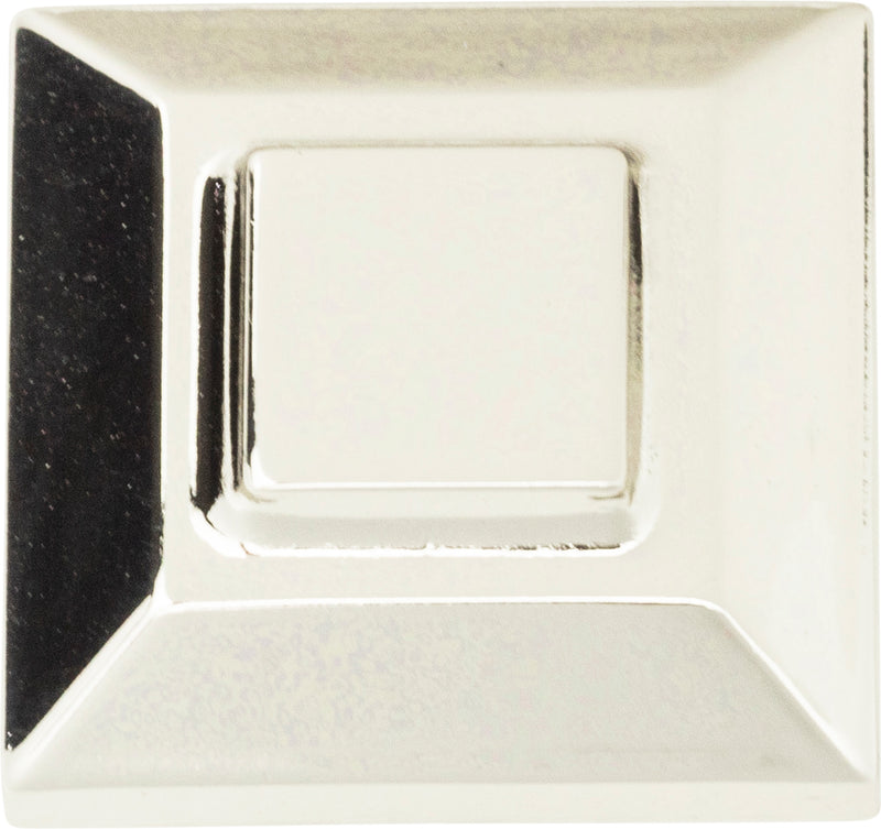 Trocadero Small Square Knob 1 Inch Polished Nickel