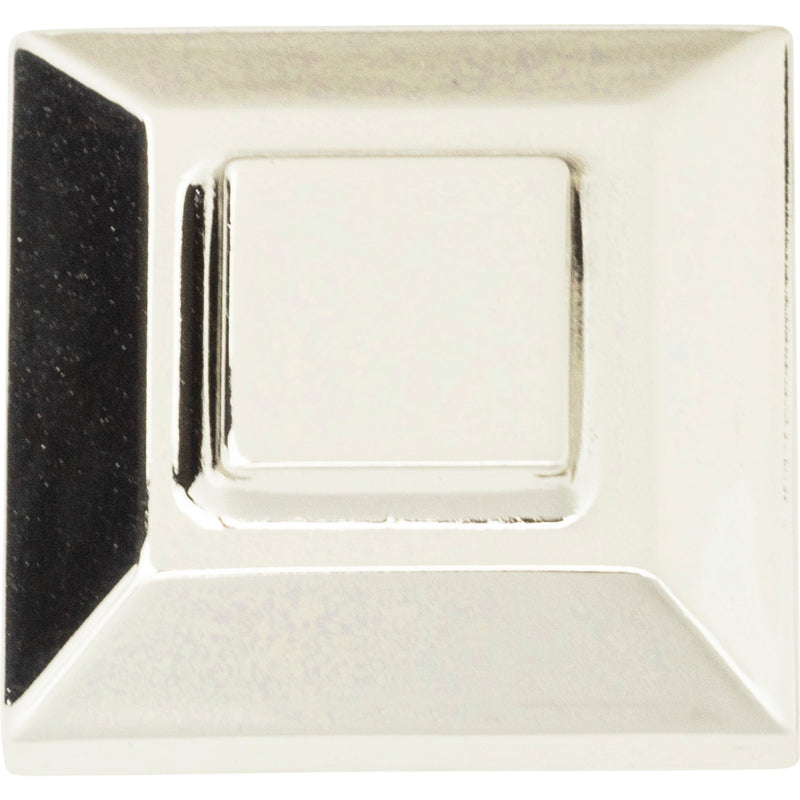 Trocadero Small Square Knob 1 Inch Polished Nickel