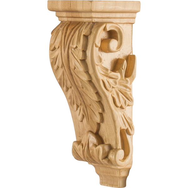 2-1/2" W x 2-5/8" D x 7" H Maple Acanthus Corbel