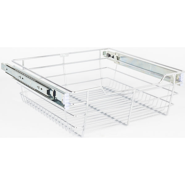 Chrome Closet Pullout Basket with Slides 14"D x 17"W x 6"H