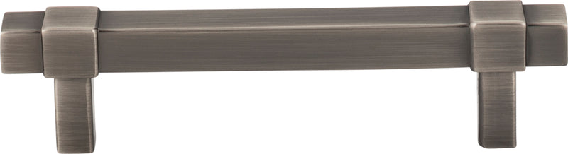 96 mm Center-to-Center Brushed Pewter Square Zane Cabinet Pull