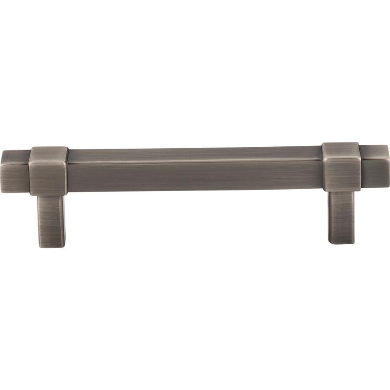 96 mm Center-to-Center Brushed Pewter Square Zane Cabinet Pull