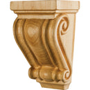 3" W x 2-1/2" D x 5" H Rubberwood Scrolled Corbel