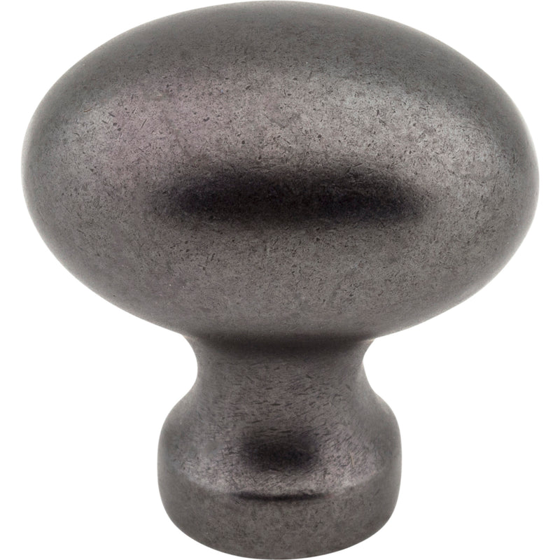 1-3/16" Overall Length Gun Metal Football Bordeaux Cabinet Knob