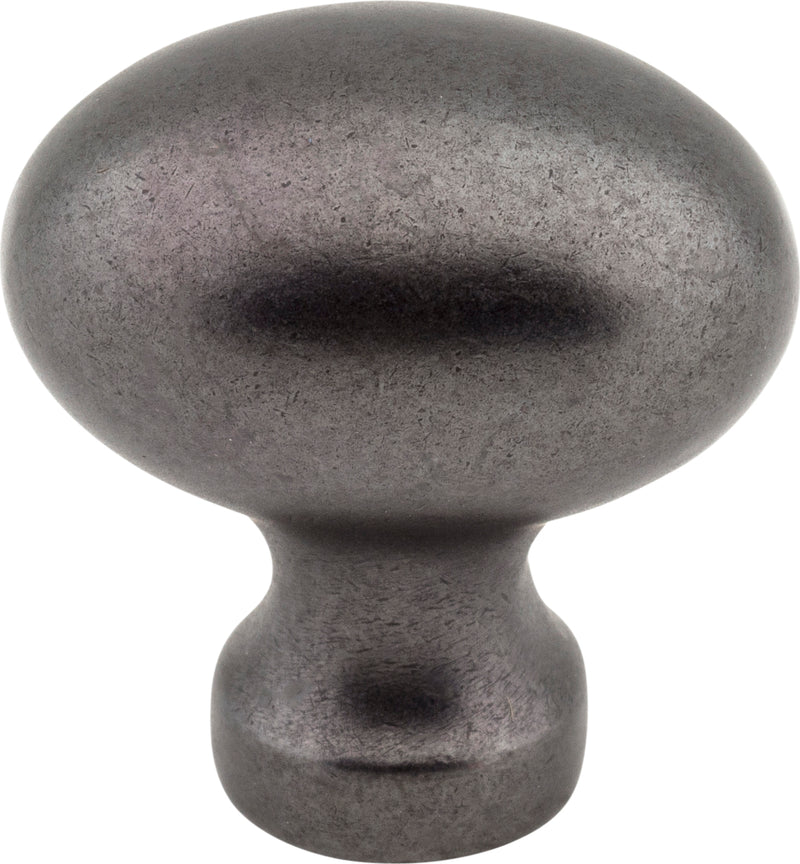 1-3/16" Overall Length Gun Metal Football Bordeaux Cabinet Knob