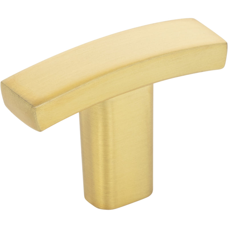 1-1/2" Overall Length Brushed Gold Square Thatcher Cabinet "T" Knob