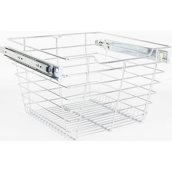 Chrome Closet Pullout Basket with Slides 16"D x 17"W x 11"H