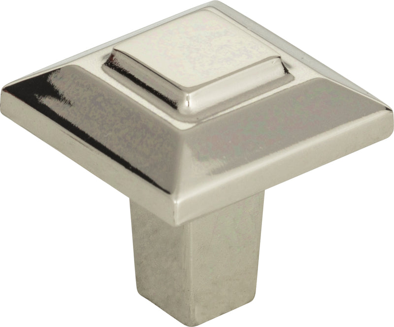 Trocadero Small Square Knob 1 Inch Polished Nickel