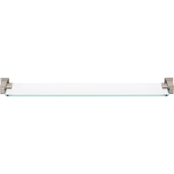 Sutton Place Bath Glass Shelf 24 Inches Brushed Nickel