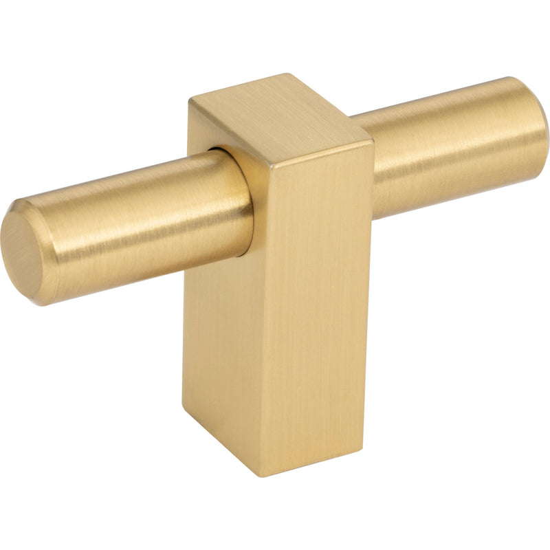 2-3/8" Overall Length Brushed Gold Larkin "T" Knob