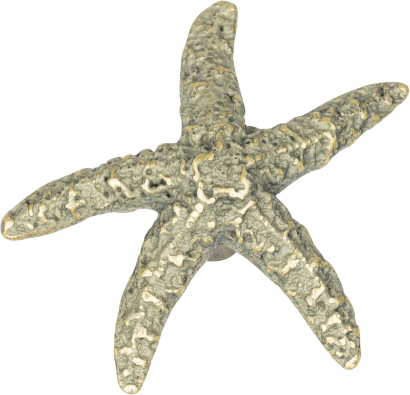 Starfish Knob 2 Inch Verdigris