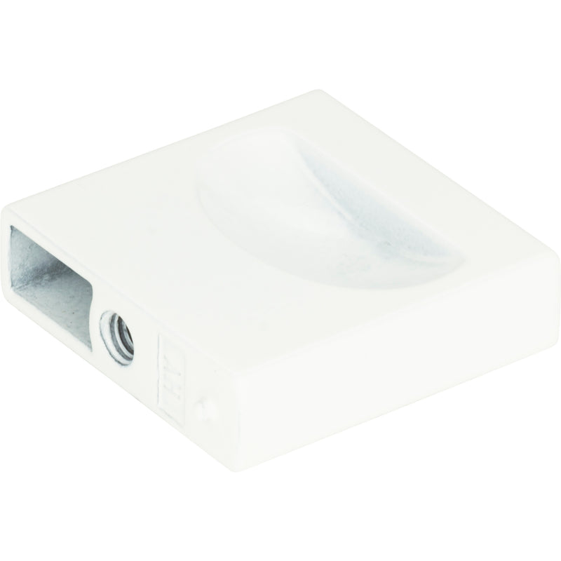 Thin Square Knob 1 1/4 Inch High White Gloss