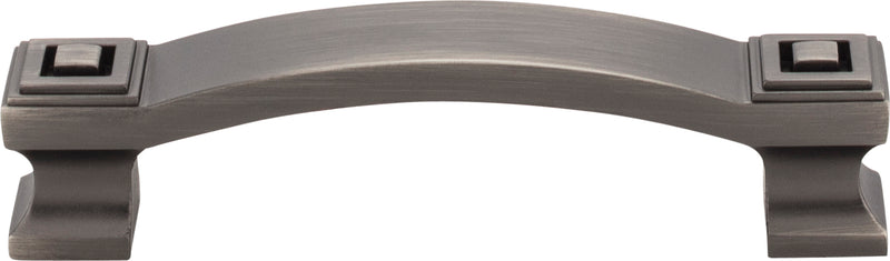 96 mm Center-to-Center Brushed Pewter Square Delmar Cabinet Pull