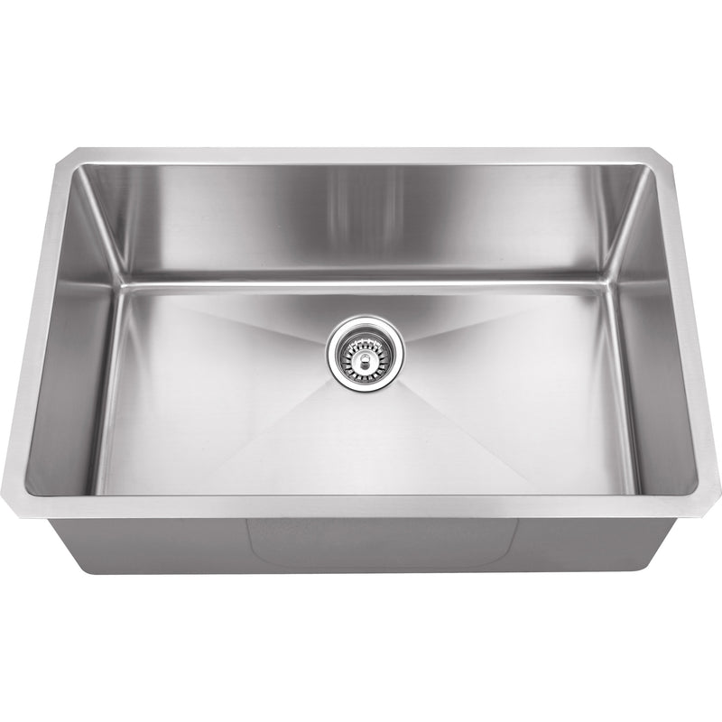 30" L x 18" D x 10" H Undermount 16 Gauge Handmade Stainless Steel Single Bowl Sink