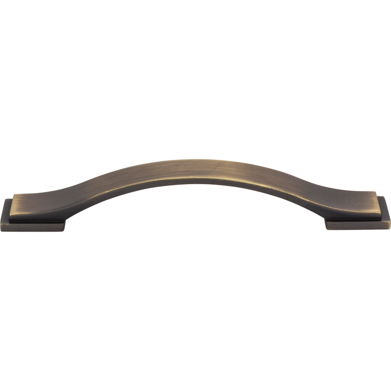 128 mm Center-to-Center Antique Brushed Satin Brass Strap Mirada Cabinet Pull