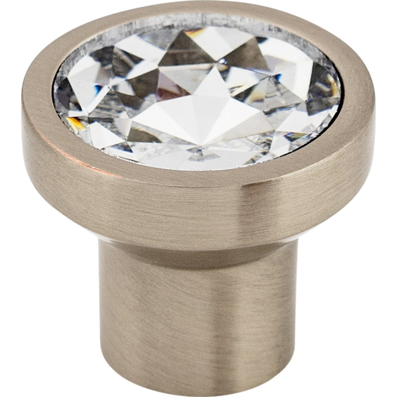 Wentworth Crystal Knob 13/16 Inch Brushed Satin Nickel Base