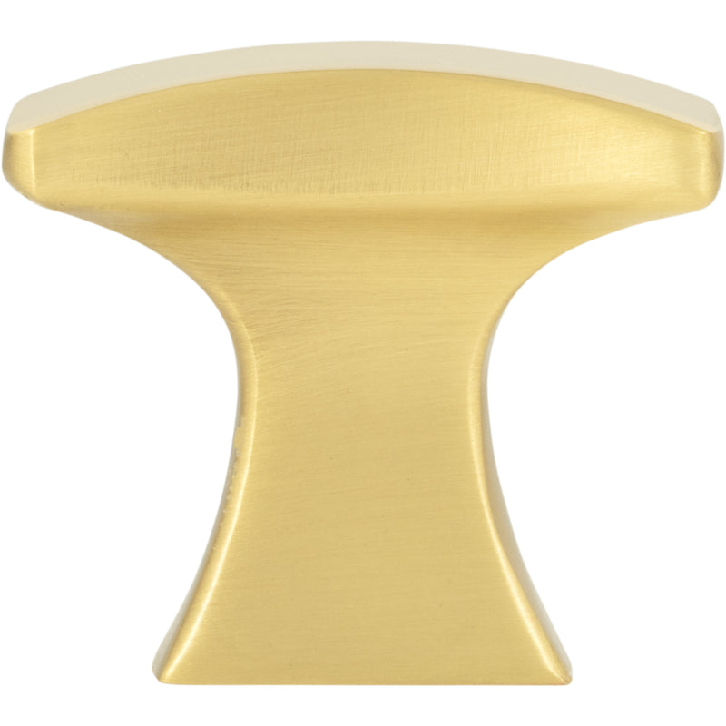 1-1/4" Overall Length Brushed Gold Flared Philip Cabinet Knob