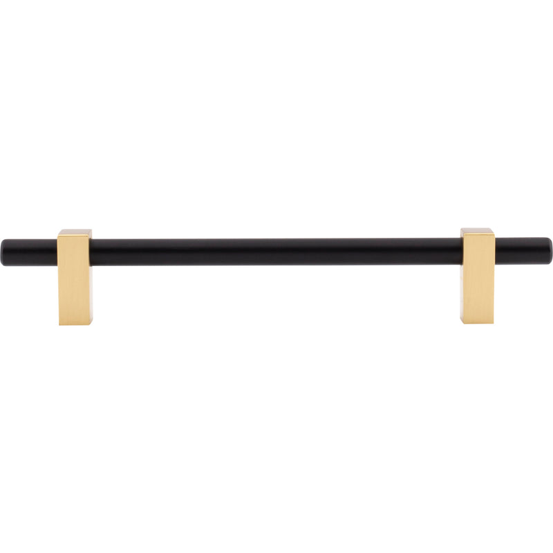 160 mm Center-to-Center Matte Black with Brushed Gold Larkin Cabinet Bar Pull