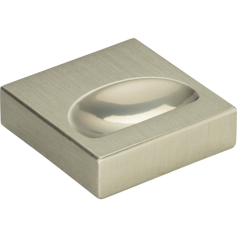 Thin Square Knob 1 1/4 Inch Brushed Nickel