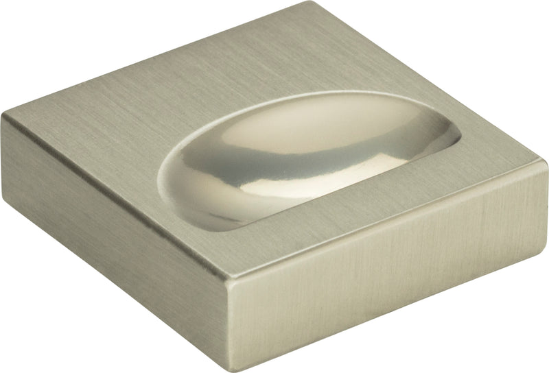 Thin Square Knob 1 1/4 Inch Brushed Nickel