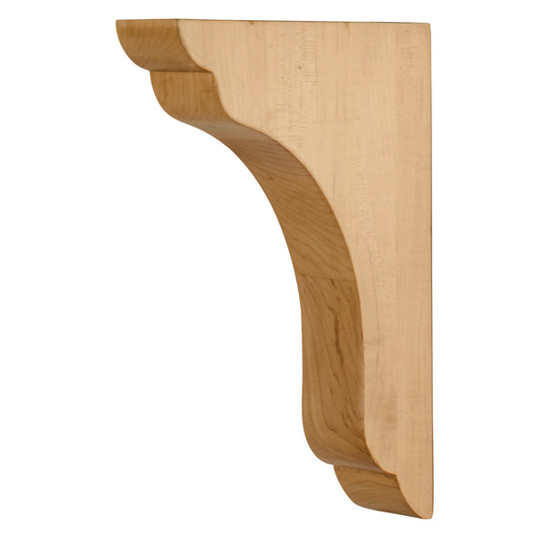 1-3/4" W x 7" D x 10" H Hard Maple Scalloped End Corbel