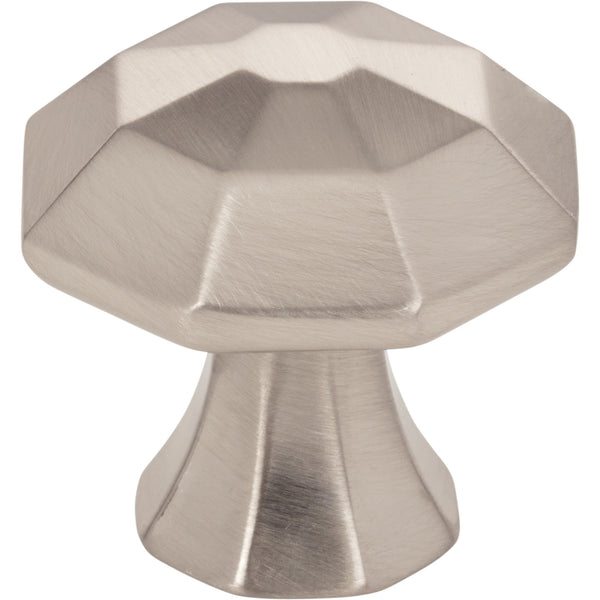 1-1/4" Overall Length Satin Nickel Octagonal Wheeler Cabinet Knob