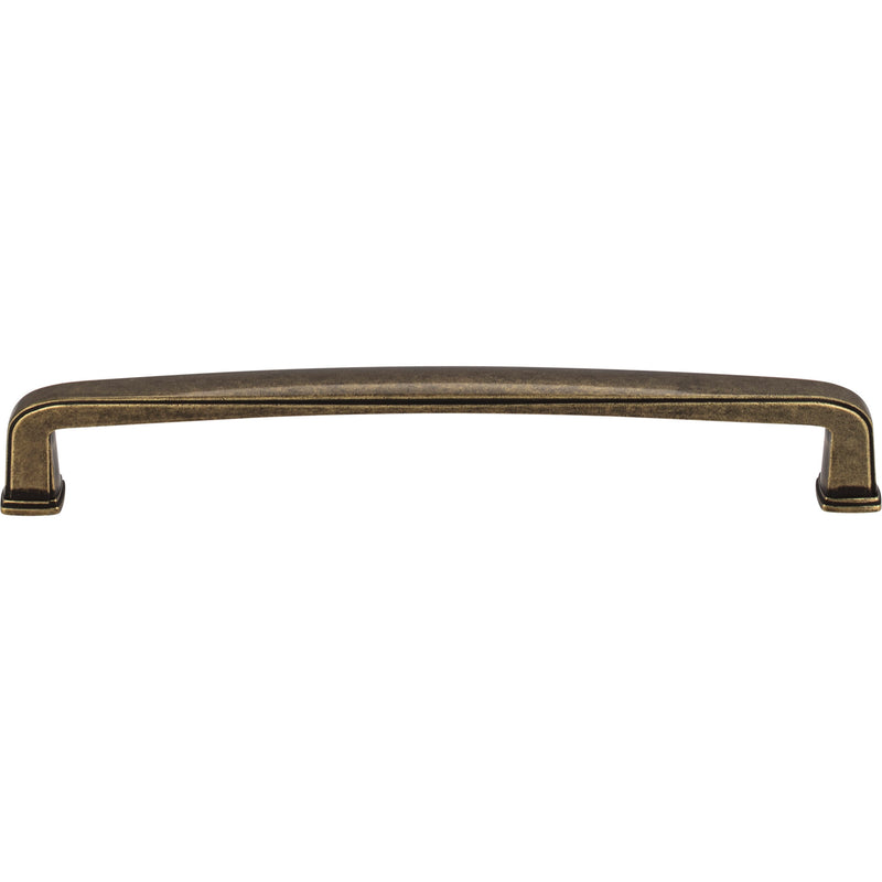 160 mm Center-to-Center Lightly Distressed Antique Brass Square Milan 1 Cabinet Pull