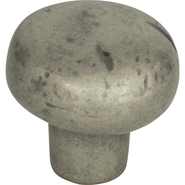 Distressed Round Knob 1 3/8 Inch Pewter