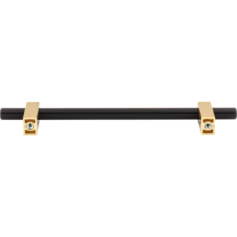 160 mm Center-to-Center Matte Black with Brushed Gold Larkin Cabinet Bar Pull