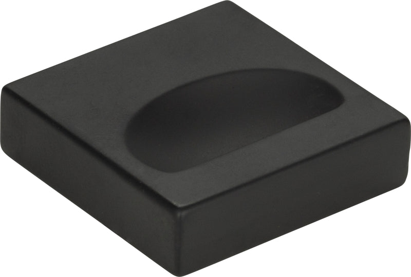 Thin Square Knob 1 1/4 Inch Matte Black