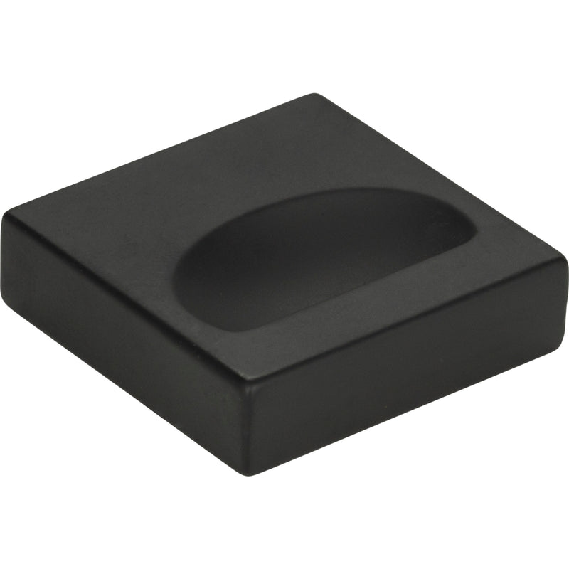 Thin Square Knob 1 1/4 Inch Matte Black