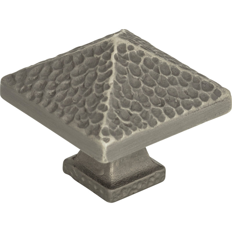 Craftsman Square Knob 1 1/4 Inch Pewter