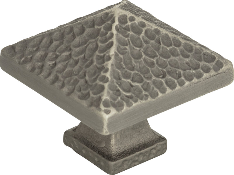 Craftsman Square Knob 1 1/4 Inch Pewter