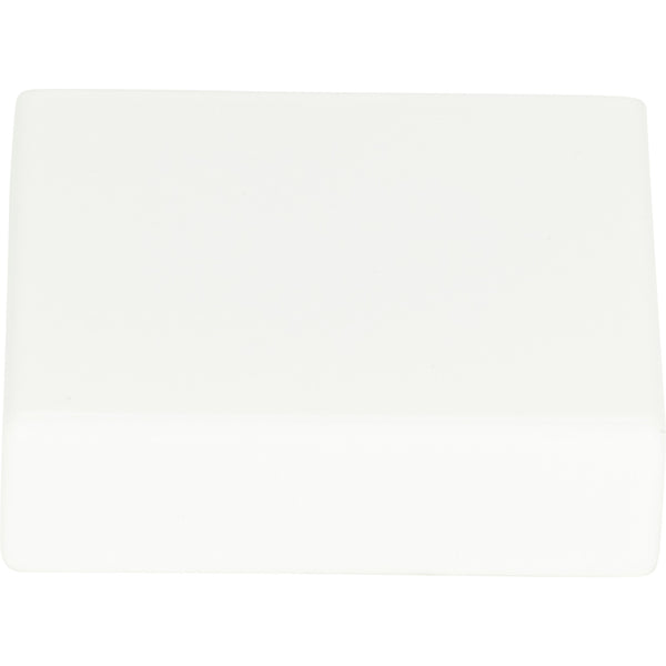 Thin Square Knob 1 1/4 Inch High White Gloss