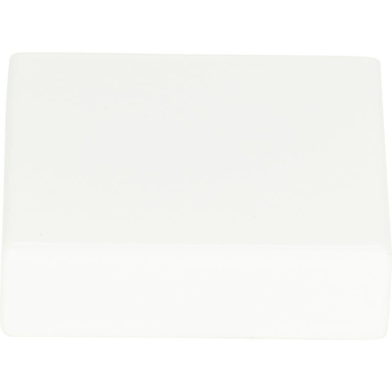 Thin Square Knob 1 1/4 Inch High White Gloss