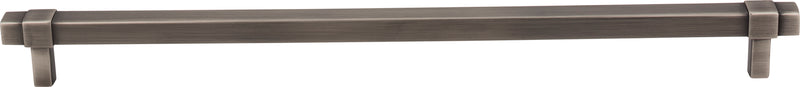 305 mm Center-to-Center Brushed Pewter Square Zane Cabinet Pull