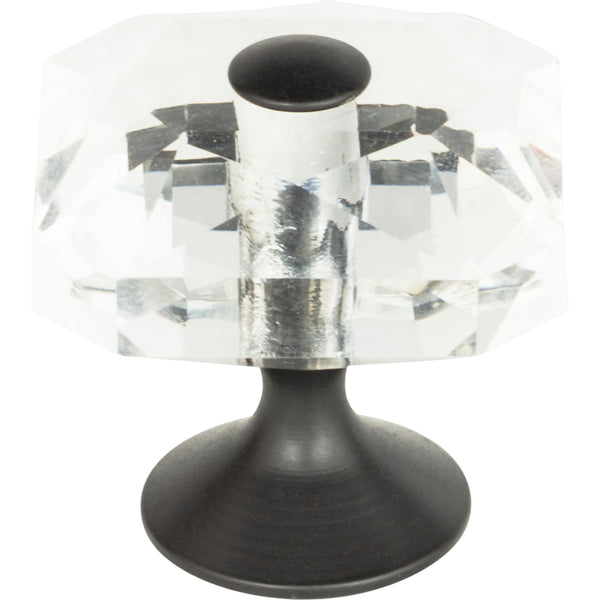 Crystal Large Square Knob 1 1/2 Inch Matte Black